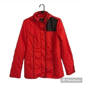 DENNIS BASSO WOMEN'S RED QUILTED JACKET SIZE LARGE